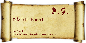 Módi Fanni névjegykártya